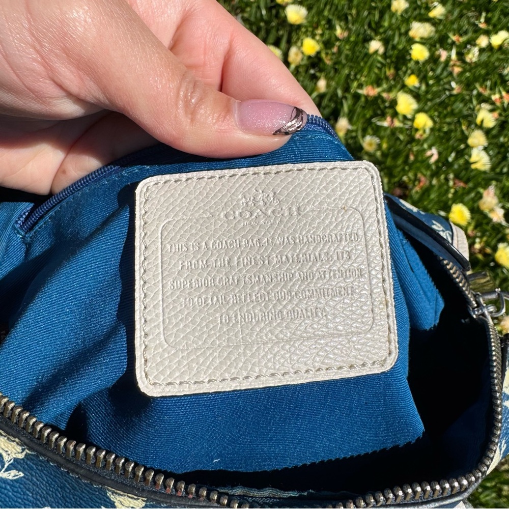 Coach Blue Floral Small Sierra Satchel F37237 + Clip - Picture 6 of 7